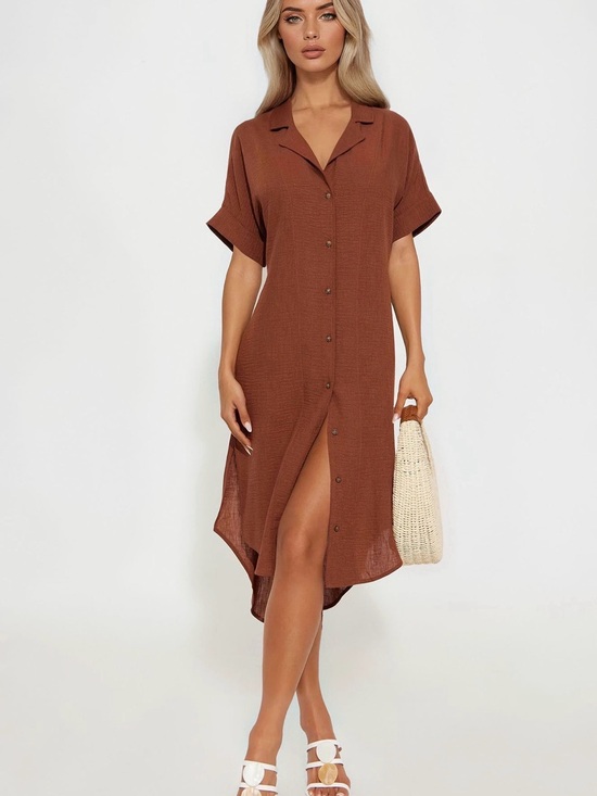 Fashion Nova Dresses & Skirts - Women's Button-Front Dress in Brown